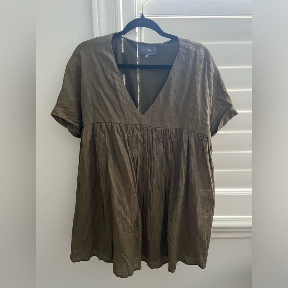 Green babydoll mini dress